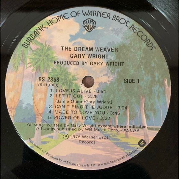 Gary Wright. Dream Weaver. Vinyl record Album. WB Records. BS 2868. Rock 1975 - Picture 5 of 5